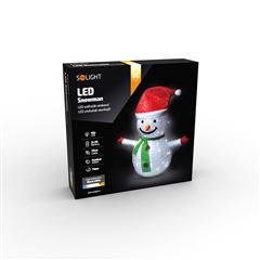 Solight LED sněhulák venkovní 40LED, teplá bílá, IP44, výška 70cm, 3x AA, časovač