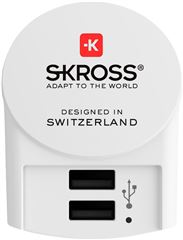 SKROSS USB nabíjecí adaptér EU, 2x USB-A, 12W, typ C