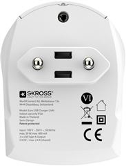 SKROSS USB nabíjecí adaptér EU, 2x USB-A, 12W, typ C