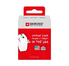 SKROSS USB nabíjecí adaptér USA, 2x USB-A, 12W, typ A