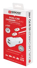 SKROSS USB A+C nabíjecí autoadaptér Dual Car Charger, 65W PD