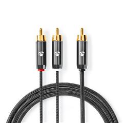 Nedis stereo audio kabel, RCA konektor - 2x RCA konektor, pozlacené, 3m