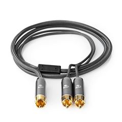 Nedis stereo audio kabel, RCA konektor - 2x RCA konektor, pozlacené, 3m