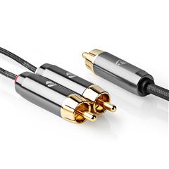 Nedis stereo audio kabel, RCA konektor - 2x RCA konektor, pozlacené, 3m