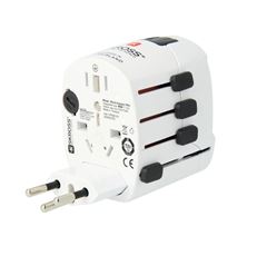 SKROSS cestovní adaptér PRO World & USB, 6,3A max., uzemněný, vč. univerzální USB nabíječky, pro celý svět