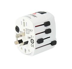 SKROSS cestovní adaptér PRO World & USB, 6,3A max., uzemněný, vč. univerzální USB nabíječky, pro celý svět