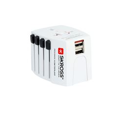 SKROSS cestovní adaptér MUV USB, 2x USB-A, univerzální pro 150 zemí