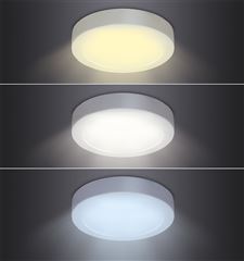 Solight LED mini panel CCT, přisazený, 18W, 1530lm, 3000K, 4000K, 6000K, kulatý