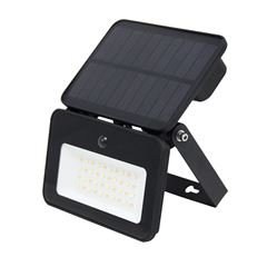 Solight LED solární reflektor se senzorem, 6W, 660lm, 3CCT, Li-Ion, černá