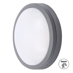 Solight LED venkovní osvětlení se senzorem Siena, šedé, 20W, 1500lm, 4000K, IP54, 23cm