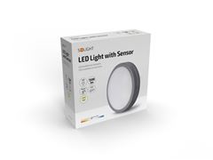 Solight LED venkovní osvětlení se senzorem Siena, šedé, 20W, 1500lm, 4000K, IP54, 23cm