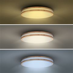 Solight LED osvětlení s dálkovým ovladačem Woody, 48W, 3360lm, 38cm, změna chromatičnosti, stmívatelné