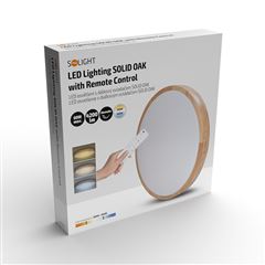 Solight LED osvětlení s dálkovým ovladačem Solid Oak, 60W, 4200lm, 51cm, změna chromatičnosti, stmívatelné