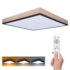 Solight LED stropní osvětlení s dálkovým ovládáním, čtvercové, dekor dřeva, 3000lm, 40W, 45x45cm