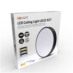 Solight LED stropní osvětlení LECCE, 3CCT, 48W, 2900lm, 40cm, 3000/4000/6000K, černá_použité zboží