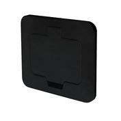 Solight floor socket IP55, matte black, rectangular lid