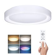 Solight LED osvětlení s dálkovým ovladačem Floco, 30W + 6W RGB, 2100lm, 40cm, změna chromatičnosti, stmívatelné