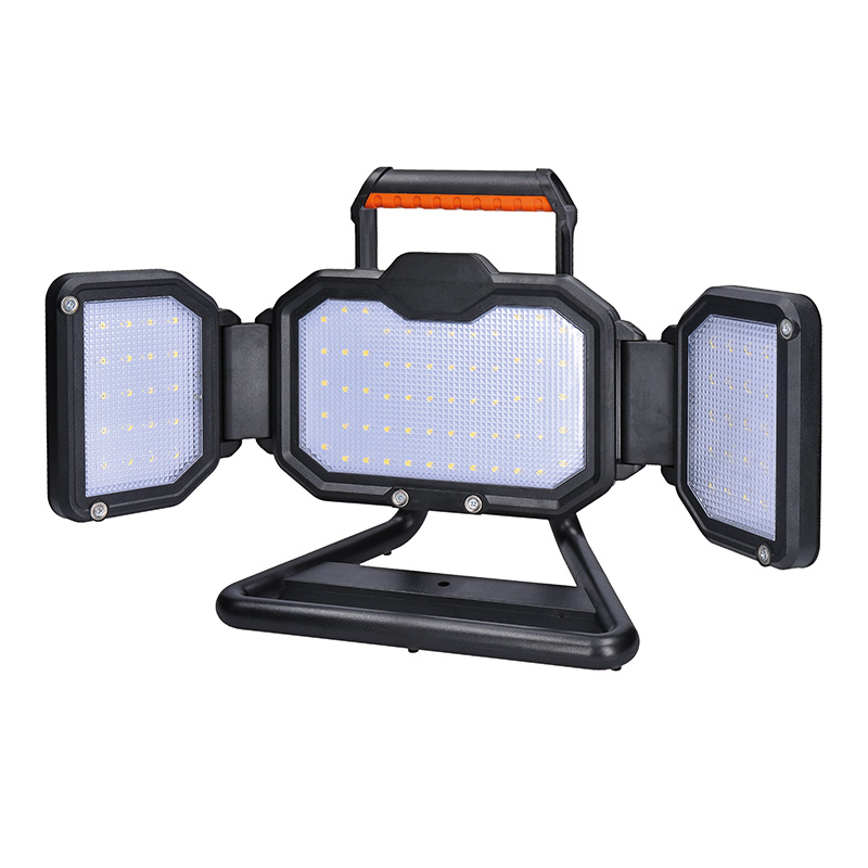 Solight LED reflektor 30W, přenosný, nabíjecí, 3000lm, oranžovo-černý
